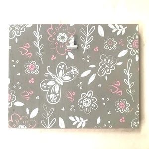 Nielson Bainbridge Wood Floral Butterfly Art w Clip NWT